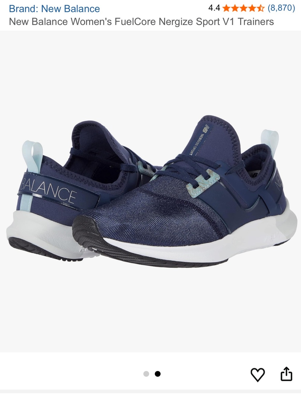 New Balance Women's Nergize Sport Lux sneakers Navy blue size US 6 like new